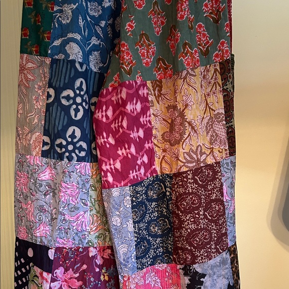 #C193-Box 14 FINAL Drop 100% Cotton Patchwork Wide Leg Pants (OSFM) - Picture 7 of 13